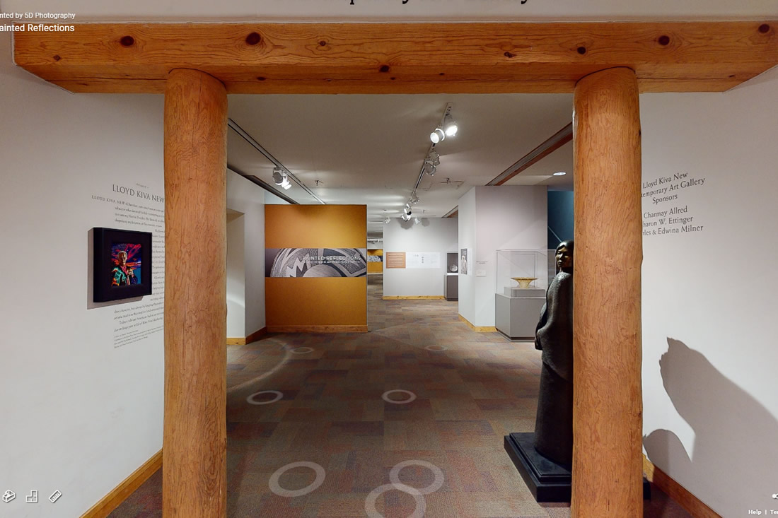 A photograph from a 3D model of the Painted Reflections  virtual tour